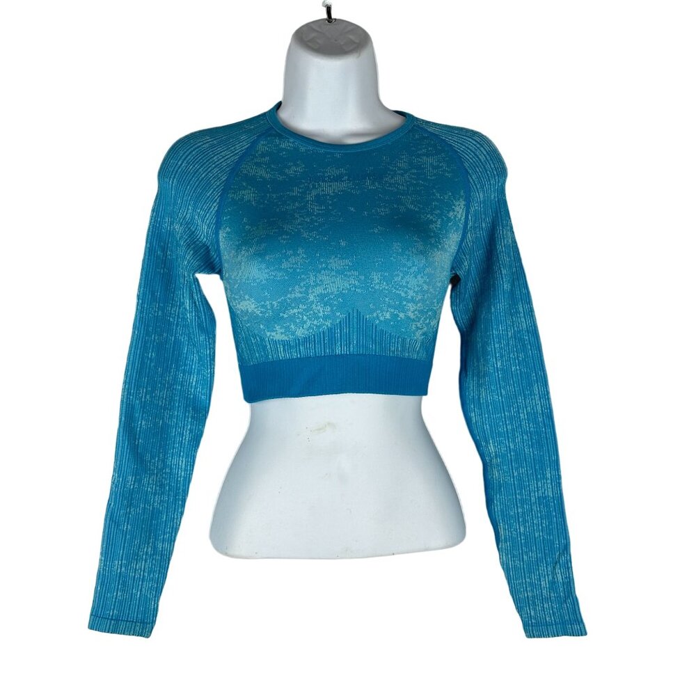 Pursue Fitness Women's Size XS Seamless Long Sleeve Crop Top - Nylon & Polyester